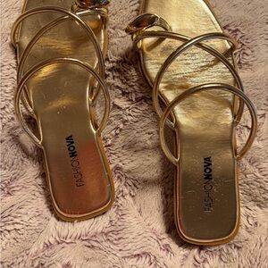 Fashion Nova Metallic Gold Women's Sandals